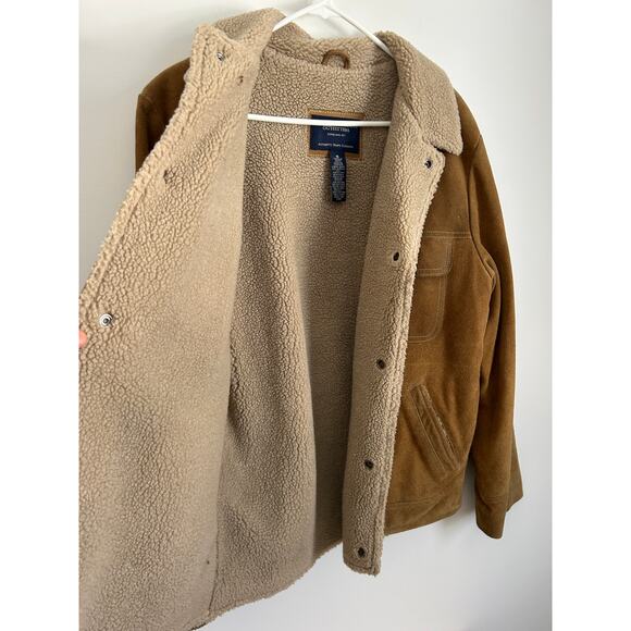 Vintage American Eagle Suede Leather Sherpa Jacket - Small - Picture 11 of 11